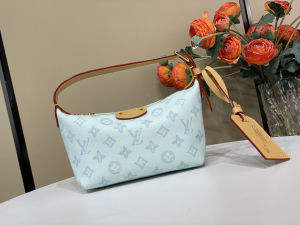 Louis Vuitton Hills Pochette Mastic Polyamide Monogram Mini Hobo Shoulder Bag Light Blue Louis Vuitton Hills Pochette Mastic Polyamide Monogram Mini Hobo Shoulder Bag Light Blue