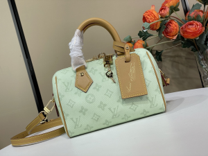 Louis Vuitton Sac Speedy Bandouliere 20 Travel Bag Light Green Monogram Canvas Louis Vuitton Sac Speedy Bandouliere 20 Travel Bag Light Green Monogram Canvas