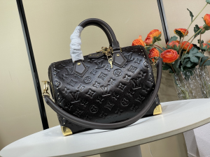 Louis Vuitton Speedy Trunk 25 Dark Brown Monogram Leather Travel Bag Louis Vuitton Speedy Trunk 25 Dark Brown Monogram Leather Travel Bag