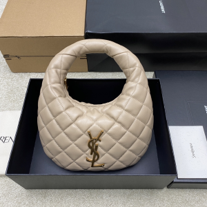 Saint Laurent Icarino YSL Beige Quilted Lambskin Leather Hobo Bag Saint Laurent Icarino YSL Beige Quilted Lambskin Leather Hobo Bag