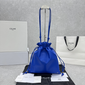 Celine Small Crystal Pouch Shoulder Crossbody Bag Blue Lambskin Leather Celine Small Crystal Pouch Shoulder Crossbody Bag Blue Lambskin Leather