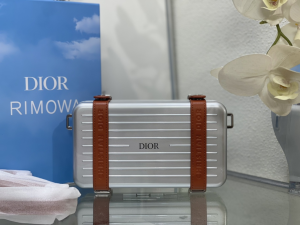 Dior x Rimowa Aluminum Personal Clutch On Strap Crossbody Bag Silver Brown Dior x Rimowa Aluminum Personal Clutch On Strap Crossbody Bag Silver Brown