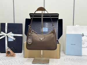 Prada Re Edition 2005 Re Nylon and Saffiano Mini Hobo Shoulder Bag Gray Prada Re Edition 2005 Re Nylon and Saffiano Mini Hobo Shoulder Bag Gray