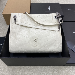 Saint Laurent Niki Barley White Calfskin Leather Shopping Tote Bag Saint Laurent Niki Barley White Calfskin Leather Shopping Tote Bag
