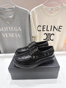 Chanel CC Lace Up Black Leather Derby Shoes Chanel CC Lace Up Black Leather Derby Shoes