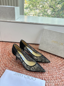 Jimmy Choo Romy Mesh Lace Pumps Black 85MM Jimmy Choo Romy Mesh Lace Pumps Black 85MM