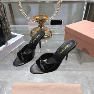 Miu Miu Mordore Nappa Leather Sandals with Bow Black 85MM Miu Miu Mordore Nappa Leather Sandals with Bow Black 85MM