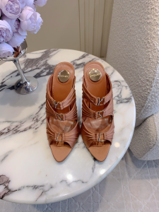 Saint Laurent Emilie Brown Satin High Heeled Mules Sandals 100MM Saint Laurent Emilie Brown Satin High Heeled Mules Sandals 100MM