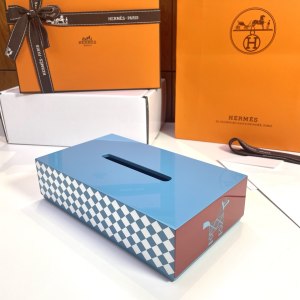 Hermes animaux nattes tissue box Light Blue Hermes animaux nattes tissue box Light Blue