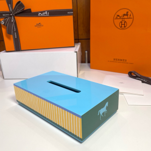 Hermes animaux nattes tissue box Light Blue Hermes animaux nattes tissue box Light Blue