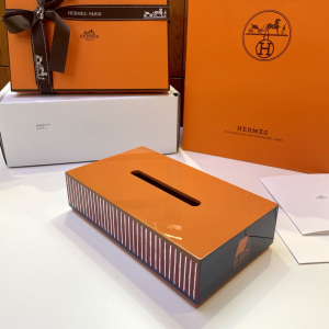 Hermes animaux nattes tissue box Orange Hermes animaux nattes tissue box Orange