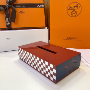 Hermes animaux nattes tissue box Red Hermes animaux nattes tissue box Red