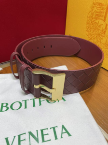 Bottega Veneta Watch Buckle Large Belt Red Intrecciato Calfskin Leather 60MM Bottega Veneta Watch Buckle Large Belt Red Intrecciato Calfskin Leather 60MM