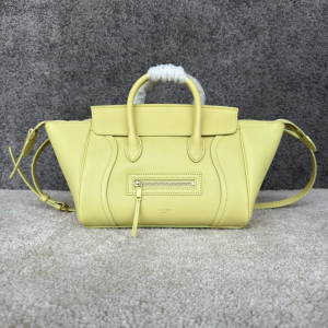 Celine Medium Sliling New Luggage Shoulder Crossbody Bag Yellow Grained Calf Leather Celine Medium Sliling New Luggage Shoulder Crossbody Bag Yellow Grained Calf Leather