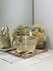 Dior Small Dior Toujours Vertical Tote Shoulder Crossbody Bag Gold Iridescent Metallic Macrocannage Calfskin Dior Small Dior Toujours Vertical Tote Shoulder Crossbody Bag Gold Iridescent Metallic Macrocannage Calfskin