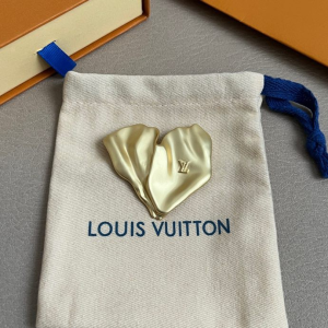 Louis Vuitton Gold Metal LV Sculptural Brooch Louis Vuitton Gold Metal LV Sculptural Brooch