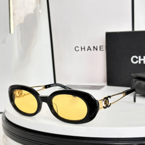 Chanel CC Oval Luxury Eyewear Sunglasses CH9180 Yellow Black Chanel CC Oval Luxury Eyewear Sunglasses CH9180 Yellow Black