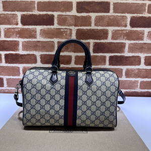 Gucci Ophidia Blue GG Canvas Top Handle Bag with Web Gucci Ophidia Blue GG Canvas Top Handle Bag with Web