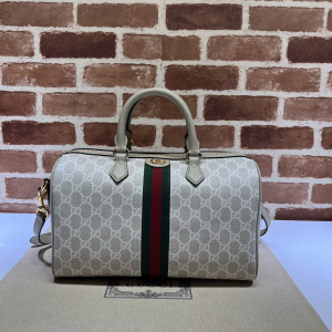 Gucci Ophidia White GG Canvas Top Handle Bag with Web Gucci Ophidia White GG Canvas Top Handle Bag with Web