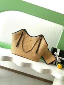 Chanel Maxi Large Shopping Bag Beige Braided Raffia and Calfskin Chanel Maxi Large Shopping Bag Beige Braided Raffia and Calfskin