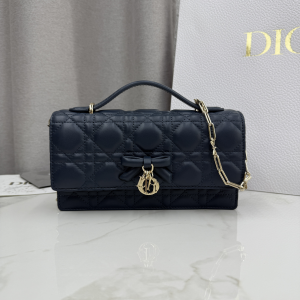 Dior My Dior Mini Crossbody Bag with Bow Navy Blue Cannage Lambskin Dior My Dior Mini Crossbody Bag with Bow Navy Blue Cannage Lambskin