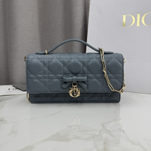 Dior My Dior Mini Crossbody Bag with Bow Navy Blue Cannage Lambskin Dior My Dior Mini Crossbody Bag with Bow Navy Blue Cannage Lambskin