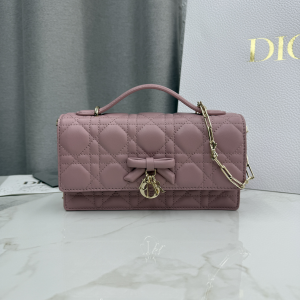 Dior My Dior Mini Crossbody Bag with Bow Pink Cannage Lambskin Dior My Dior Mini Crossbody Bag with Bow Pink Cannage Lambskin