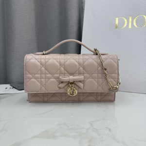 Dior My Dior Mini Crossbody Bag with Bow Pink Cannage Lambskin Dior My Dior Mini Crossbody Bag with Bow Pink Cannage Lambskin
