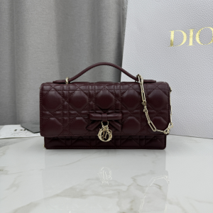 Dior My Dior Mini Crossbody Bag with Bow Red Cannage Lambskin Dior My Dior Mini Crossbody Bag with Bow Red Cannage Lambskin