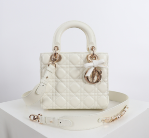 Dior Small Lady My ABCDior Tote Shoulder Bag with Bowknot White Cannage Leather Dior Small Lady My ABCDior Tote Shoulder Bag with Bowknot White Cannage Leather