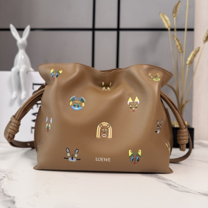 Loewe x Louis Wain Cats Medium Flamenco Clutch Bag Brown Nappa Calfskin Loewe x Louis Wain Cats Medium Flamenco Clutch Bag Brown Nappa Calfskin