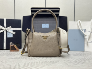 Prada Small Leather Tote Shoulder Bag Gray Prada Small Leather Tote Shoulder Bag Gray