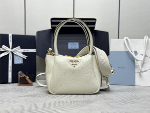 Prada Small Leather Tote Shoulder Bag White Prada Small Leather Tote Shoulder Bag White