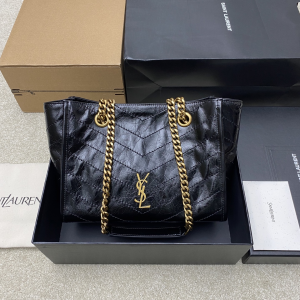 Saint Laurent Small Niki Shopping Shoulder Bag Black Vintage Leather Saint Laurent Small Niki Shopping Shoulder Bag Black Vintage Leather