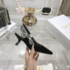 Dior Jadior Black Velvet Slingback Pumps 40MM Dior Jadior Black Velvet Slingback Pumps 40MM