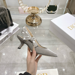 Dior Jadior Gray Velvet Slingback Pumps 40MM Dior Jadior Gray Velvet Slingback Pumps 40MM