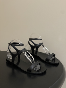 Hermes Marinella Black Leather Sandals Hermes Marinella Black Leather Sandals