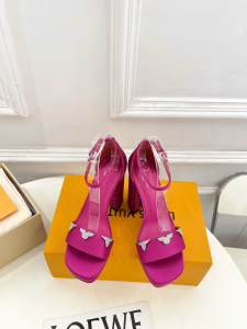 Louis Vuitton Swing Platform Sandals Fuchsia Satin 110MM Louis Vuitton Swing Platform Sandals Fuchsia Satin 110MM