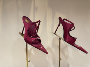 Saint Laurent YSL Fuchsia Satin High Heeled Sandals 100MM Saint Laurent YSL Fuchsia Satin High Heeled Sandals 100MM