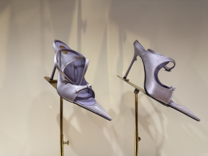 Saint Laurent YSL Light Purple Satin High Heeled Sandals 100MM Saint Laurent YSL Light Purple Satin High Heeled Sandals 100MM