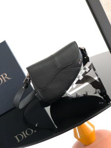 Dior Mini Saddle Shoulder Bag Black Grained Calfskin Leather Dior Mini Saddle Shoulder Bag Black Grained Calfskin Leather