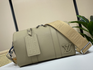 Louis Vuitton City Keepall Travel Bag Beige Grained Leather Louis Vuitton City Keepall Travel Bag Beige Grained Leather