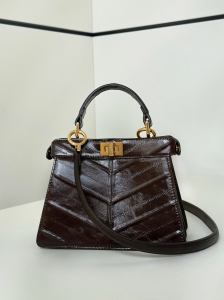 Fendi peekaboo iseeu petite Burgundy inlaid hagfish leather tote shoulder bag Fendi peekaboo iseeu petite Burgundy inlaid hagfish leather tote shoulder bag