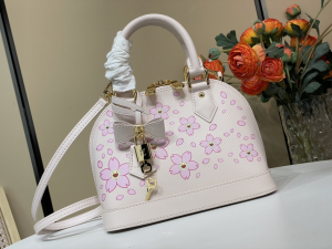 Louis Vuitton LVxTM Pink Epi Cherry Blossom Alma BB Tote Shoulder Bag Louis Vuitton LVxTM Pink Epi Cherry Blossom Alma BB Tote Shoulder Bag