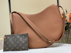 Louis Vuitton Low Key Cookie MM Hobo Shoulder Bag Brown Calf Leather Louis Vuitton Low Key Cookie MM Hobo Shoulder Bag Brown Calf Leather
