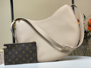 Louis Vuitton Low Key Cookie MM Hobo Shoulder Bag Light Beige Calf Leather Louis Vuitton Low Key Cookie MM Hobo Shoulder Bag Light Beige Calf Leather