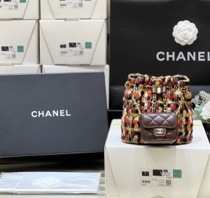 Chanel VIP Small Drawstring Multicolor Tweed Backpack Bag Chanel VIP Small Drawstring Multicolor Tweed Backpack Bag