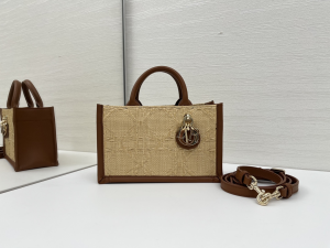 Dior Mini Dior Book Tote Shoulder Bag Beige Raffia and Calfskin Dior Mini Dior Book Tote Shoulder Bag Beige Raffia and Calfskin