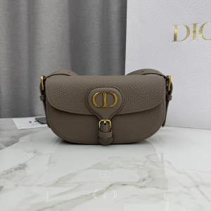 Dior Small Bobby East West Flap Shoulder Bag Gray Grained Calfskin Leather Dior Small Bobby East West Flap Shoulder Bag Gray Grained Calfskin Leather