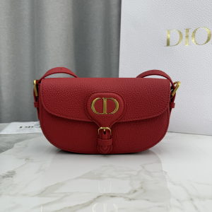 Dior Small Bobby East West Flap Shoulder Bag Red Grained Calfskin Leather Dior Small Bobby East West Flap Shoulder Bag Red Grained Calfskin Leather